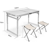 Katlanıp Taşınabilir 120 x 60 Cm Alüminyum Masa